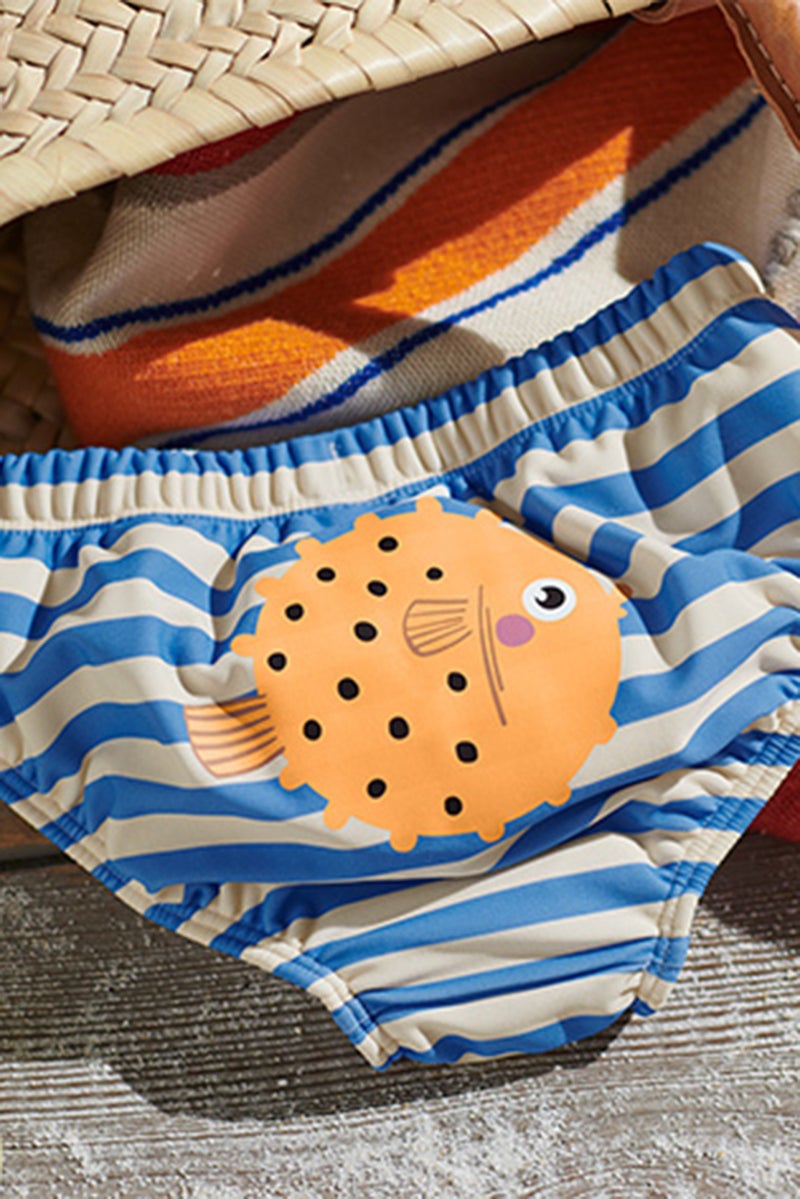 Tchibo Toddlers Boy Stripe Swimwear Bottom, Blue - Image 1