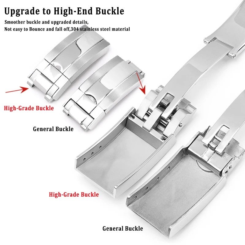 Bluejw Fashion Rubber Watch Strap for Rolex 20mm – Quick Release Replacement Band with High-End Buckle, Sports Style Silicone Watchband for Men and Women - Image 4