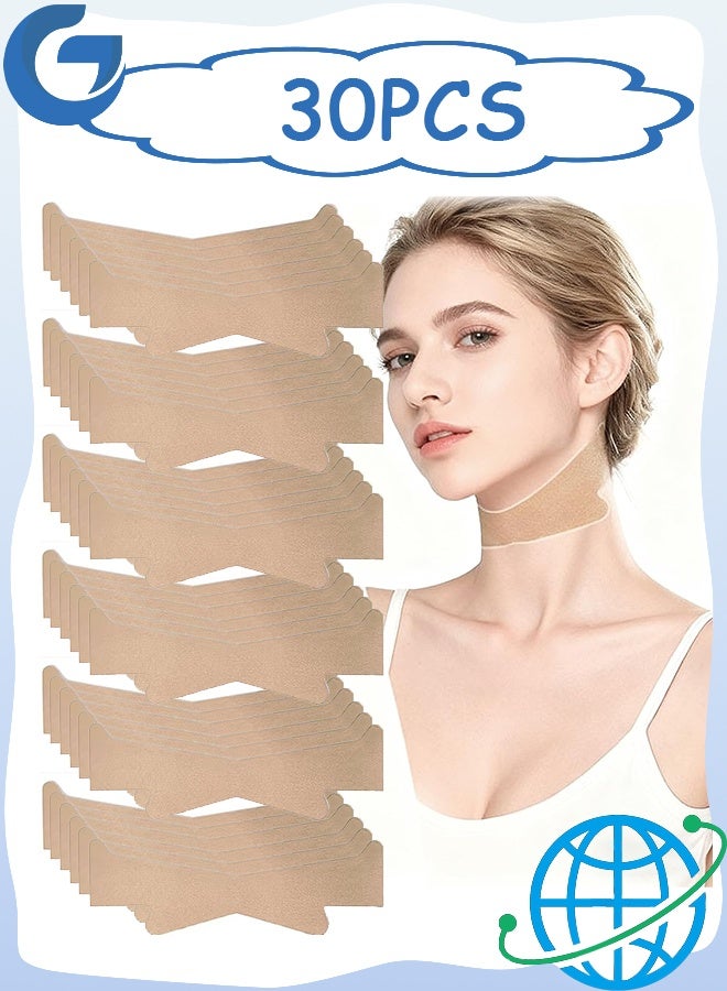 GD 30 Pcs Wrinkle Lifting Patches Neck Lift Strips, Self-Adhesive Face Neck Tape Lifting Invisible Patch for Improving Wrinkles Neck Lines, Waterproof High Elasticity V Shape Lift Tape Stickers for Reducing Wrinkles - Image 1
