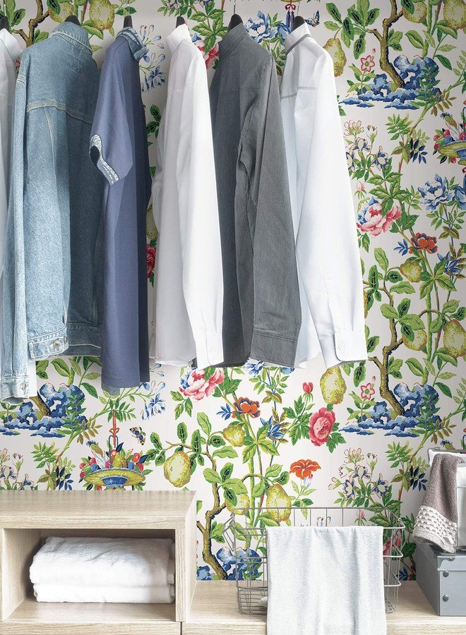 NuWallpaper x Scalamandre Multicolor Bloom Shantung Garden Self Adhesive Wallpaper, SCS3840 - Image 4