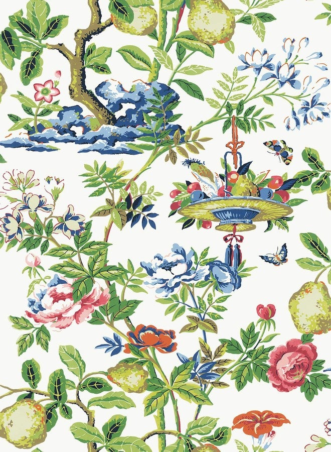 NuWallpaper x Scalamandre Multicolor Bloom Shantung Garden Self Adhesive Wallpaper, SCS3840 - Image 1