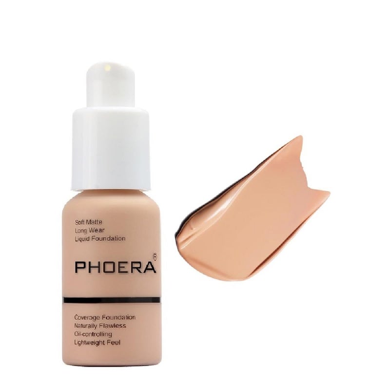 Meifen PHOERA Foundation,Full Coverage Flawless Soft Matte 24 HR Oil Control Waterproof Concealer Liquid Foundation Makeup.(1 Pcs-103# Warm Peach) - Image 1
