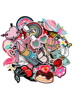 MISDONR MISDONR 30pcs Girls Iron on Patches for Clothing Jackets DIY Sew Embroidered Applique Decorative Repair Patches 