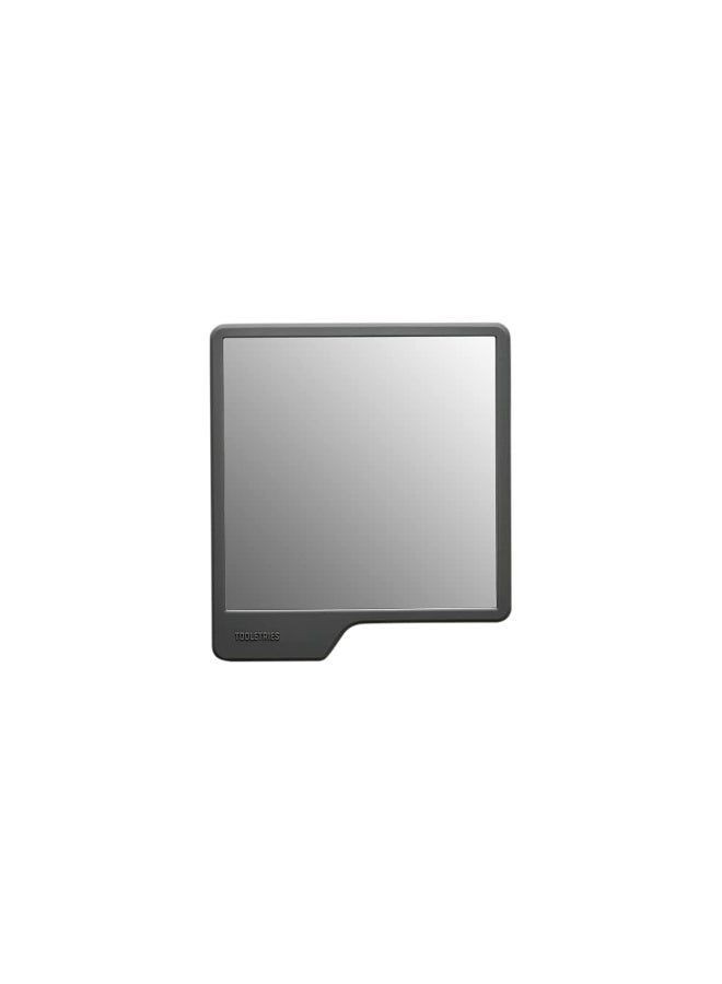 TOOLETRIES - Oliver Shower Mirror - Premium Shower Mirror For Shaving Grooming - 100 Silicone - Shatterproof Mirror - Grips To Shiny Surfaces - No Suction Cups - No Adhesives - Charcoal - Image 2