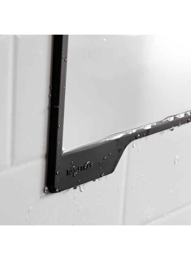 TOOLETRIES - Oliver Shower Mirror - Premium Shower Mirror For Shaving Grooming - 100 Silicone - Shatterproof Mirror - Grips To Shiny Surfaces - No Suction Cups - No Adhesives - Charcoal - Image 4