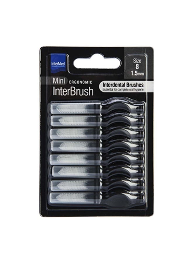 InterMed Ergonomic Interdental Mini Brush, Size 8, 1.5mm - Grey, Pack of 8's