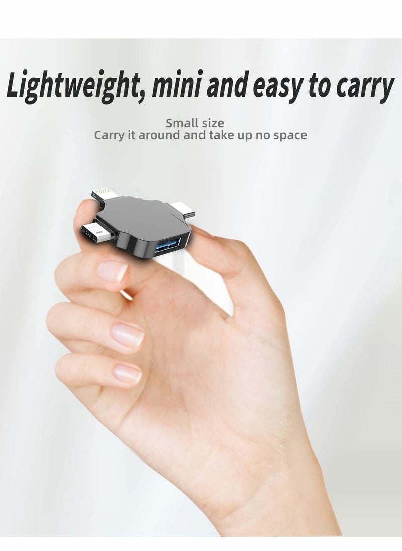 SYOSI - Adapter for Lightning, Type C, and USB to USB Female, OTG Cable Compatible with iPhone, Micro-A, TypeC - Image 1