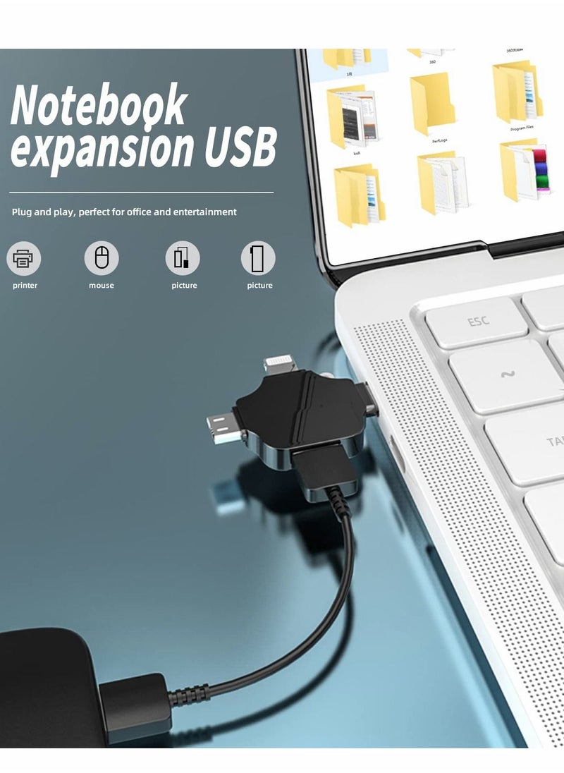SYOSI - Adapter for Lightning, Type C, and USB to USB Female, OTG Cable Compatible with iPhone, Micro-A, TypeC - Image 1