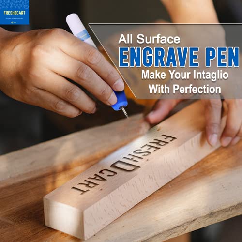FreshDcart FDC-12A Electric Engraving Pen – Compact Engraving Machine for Metal, Glass, Jewellery, Wood &Plastic with Extra Nib – Ideal Tool for Crafting and Marking Tasks (White) - Image 3