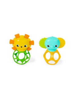 Bright Starts Bright Starts Soother Pals Easy-Grasp Teether Toys, 2-Pack Lion and Elephant Characters, BPA Free, Unisex, Ages Newborn +  - Image 1