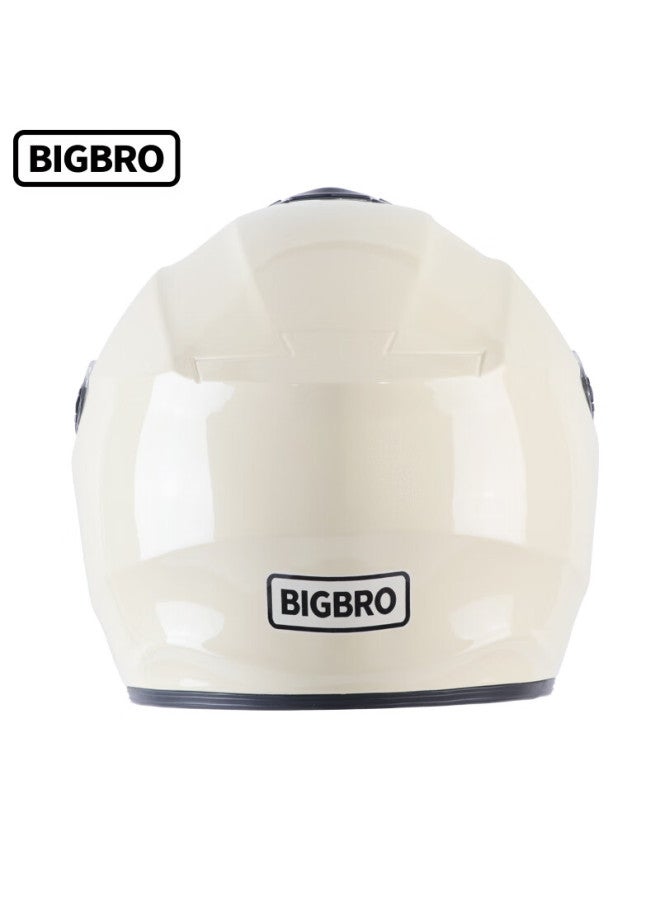 Bigbro720 Khaki 3c Dual-lens Motorcycle Helmet Winter Uni Electric Scooter Four-season Half Helmet - Image 4