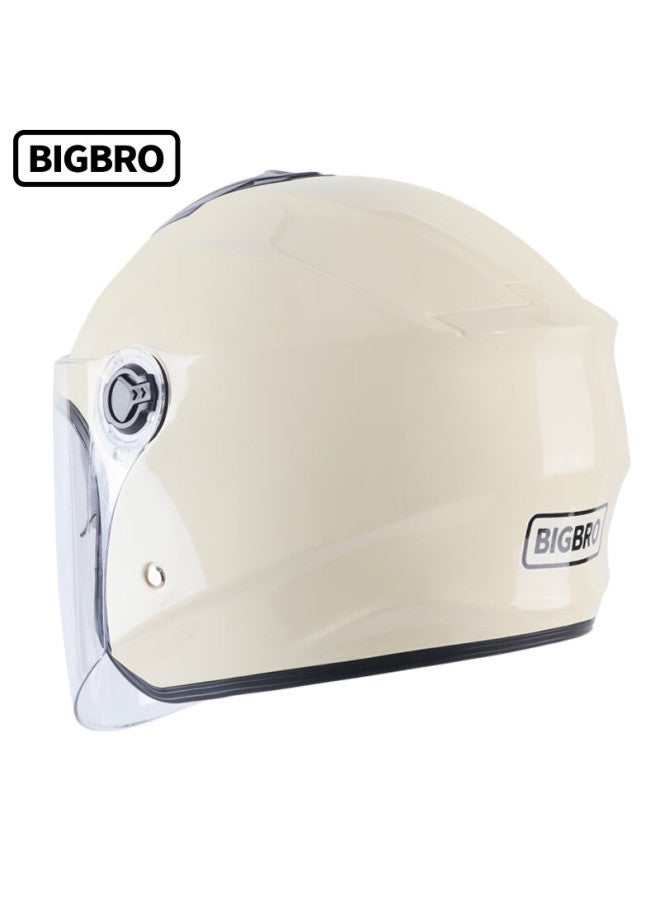 Bigbro720 Khaki 3c Dual-lens Motorcycle Helmet Winter Uni Electric Scooter Four-season Half Helmet - Image 3