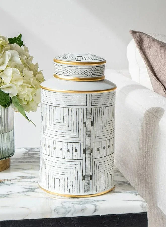 KNOT HOME Maze Arneson II Decorative Canister Knot Home Designer Accessory for Bedroom Living Dining Room Office Area Décor