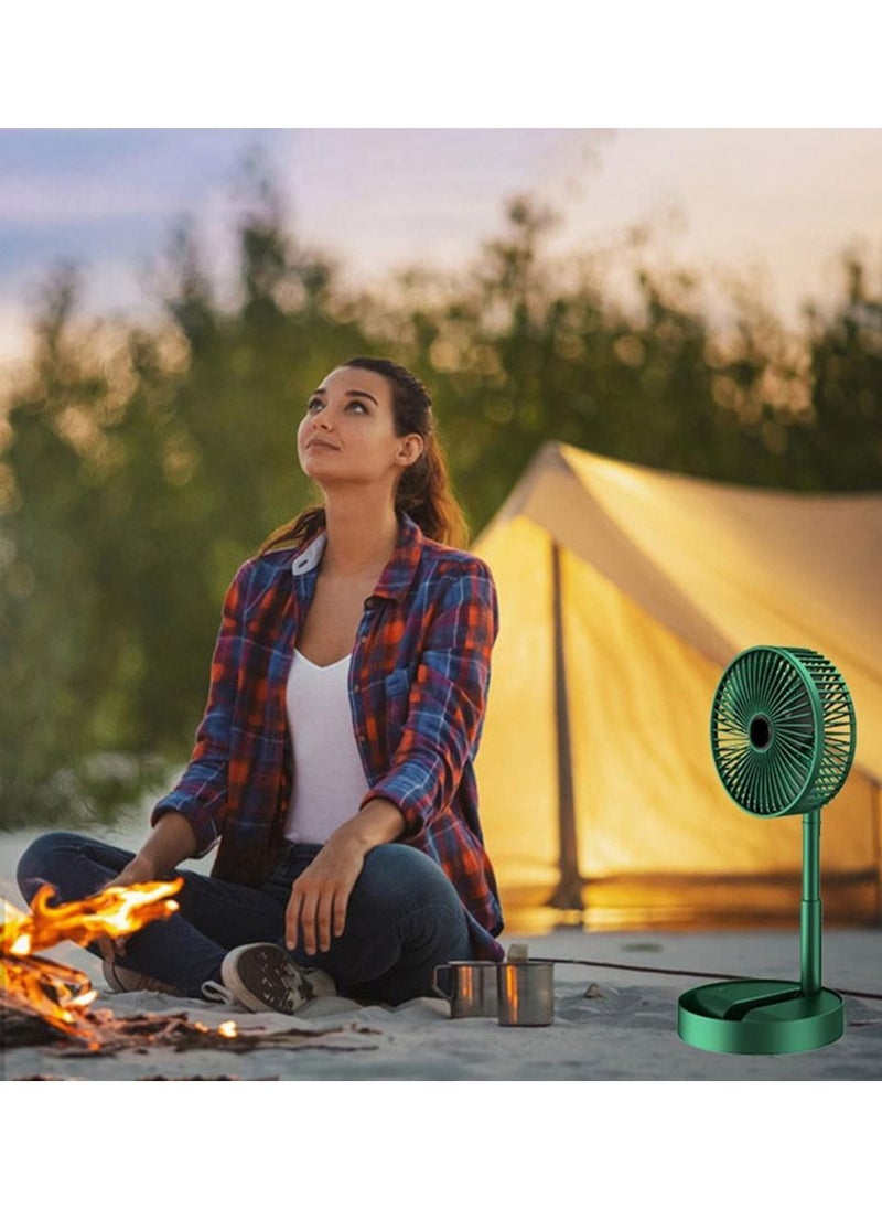 Rechargeable USB Table Fan Folding Electric Desk Fan Strong Wind 3 speed Adjustable Portable Storage Retractable Fan Desktop Telescopic Floor Foldable Student Summer Fan