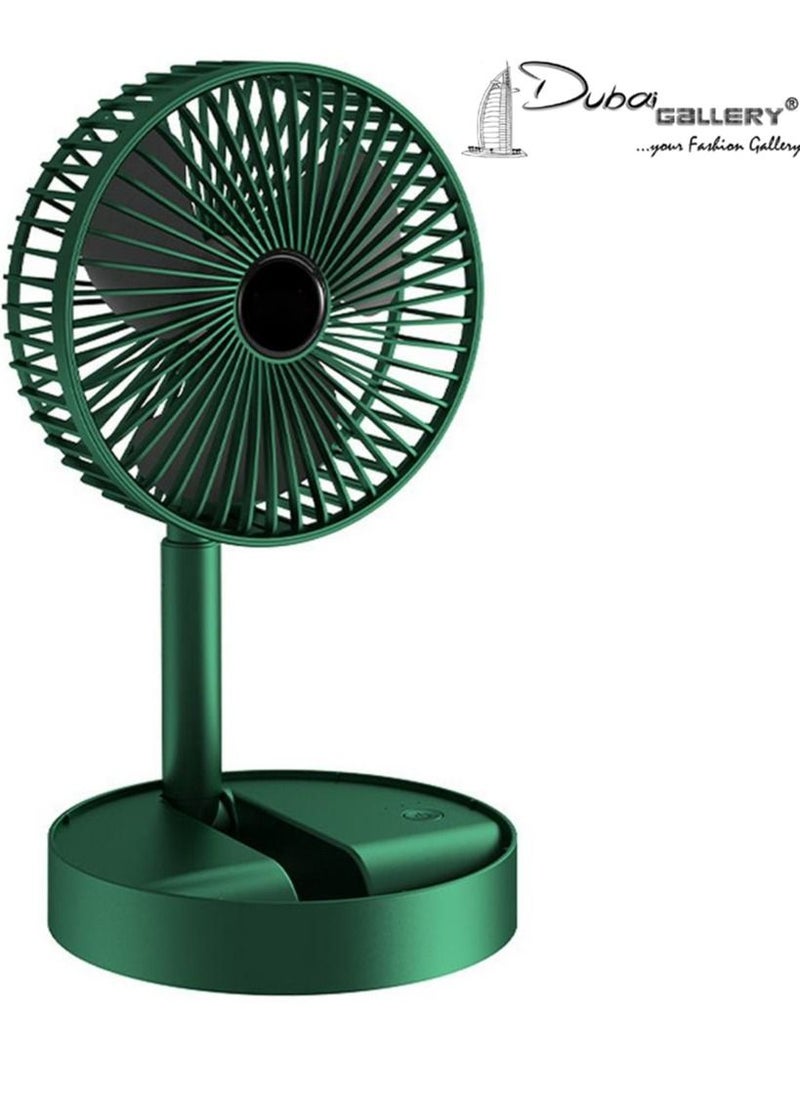 Rechargeable USB Table Fan Folding Electric Desk Fan Strong Wind 3 speed Adjustable Portable Storage Retractable Fan Desktop Telescopic Floor Foldable Student Summer Fan