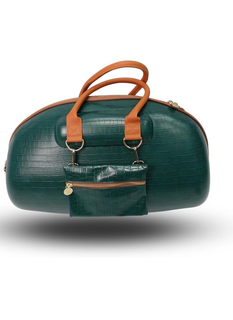 Angry Bull BOOMBOX 3 BAG LEATHER CARRYING BAGS SPEAKER TRAVEL PORTABLE CASE (GREEN)  - Image 1