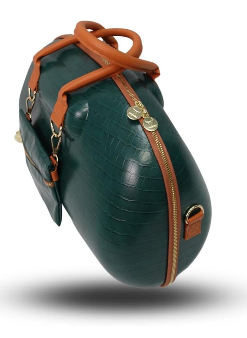 Angry Bull BOOMBOX 3 BAG LEATHER CARRYING BAGS SPEAKER TRAVEL PORTABLE CASE (GREEN)  - Image 3