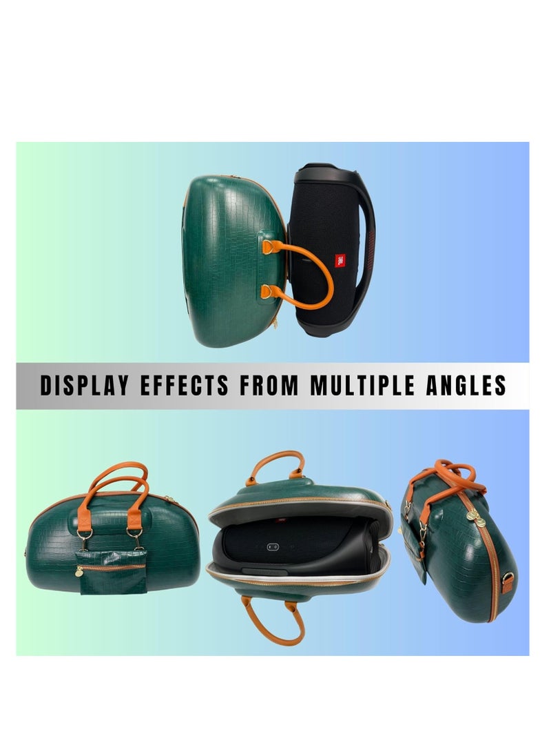Angry Bull BOOMBOX 3 BAG LEATHER CARRYING BAGS SPEAKER TRAVEL PORTABLE CASE (GREEN)  - Image 5