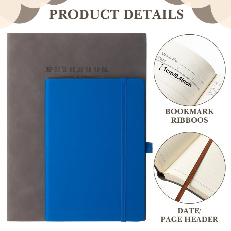 Satinior 5 Pack A4 Notebooks Large Journal 360 Pages Leather Softcover Hardcover Notebooks Thick Paper Lined Notepad For Office School Business Note Taking Writing  8.5'' X 11''(Mixed Color) - Image 3