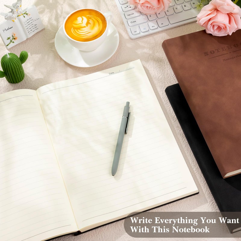 Satinior 5 Pack A4 Notebooks Large Journal 360 Pages Leather Softcover Hardcover Notebooks Thick Paper Lined Notepad For Office School Business Note Taking Writing  8.5'' X 11''(Mixed Color) - Image 5