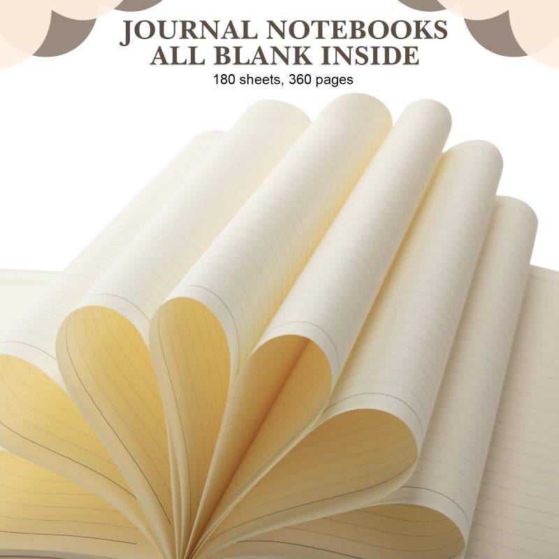 Satinior 5 Pack A4 Notebooks Large Journal 360 Pages Leather Softcover Hardcover Notebooks Thick Paper Lined Notepad For Office School Business Note Taking Writing  8.5'' X 11''(Mixed Color) - Image 4