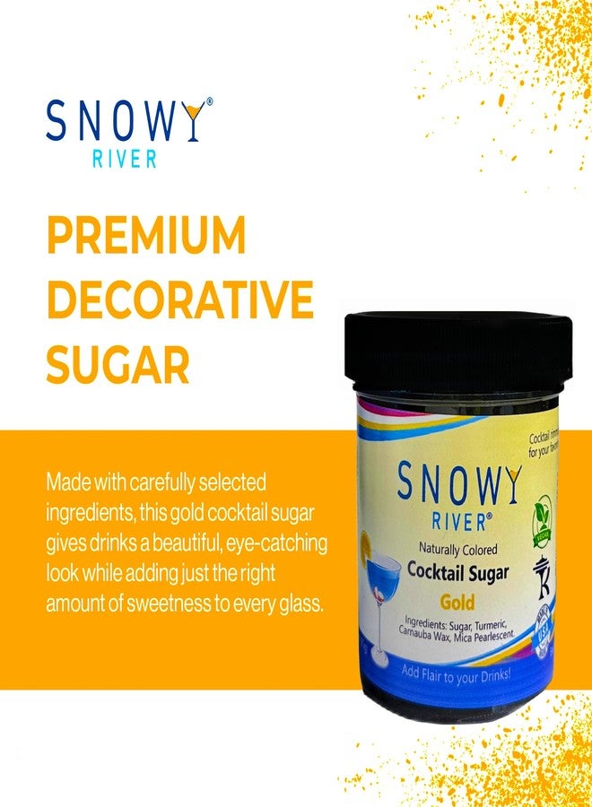 Snowy River Gold, Cocktail & Margarita Sugar Rimmer - Vibrant Naturally Colored Sugar for Cocktail Rimming, Baking & Decorating, Medium Crystal - 3oz - Image 3