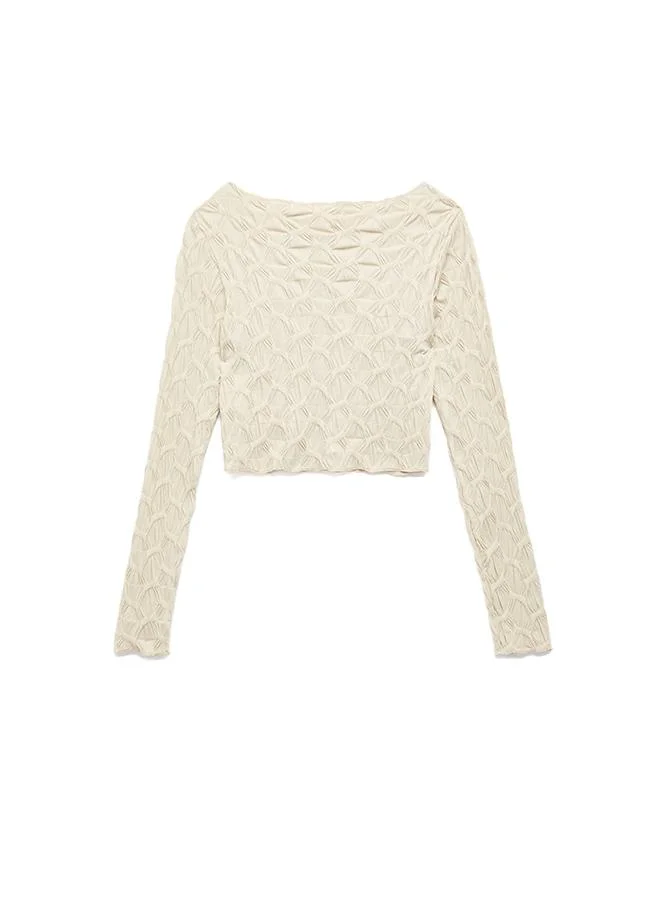Koton  Textured Long Sleeves Crop Top for Women | Best Price UAE