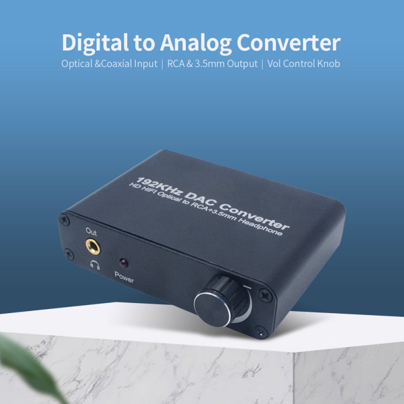 محول DAC: أسود، توصيل و تشغيل، محول إشارات صوت عالي الأداء - تحكم مستوى الصوت، توفير التوافق الواسع مع تلفزيونات الدقة العالية، مشغلات بلوراي، أجهزة ألعاب وأكثر - Image 2