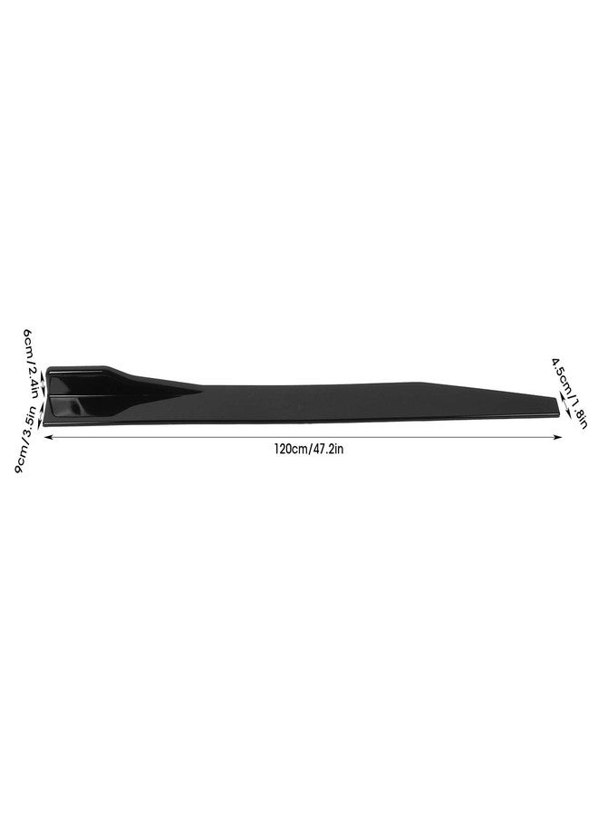 Ymiko Polypropylene Wing Spoiler Side Skirt Winglet Diffuser 2pcs Car Side Skirt Splitter Lip Winglet Diffuser Universal 120cm/47.2in Glossy Black - Image 3