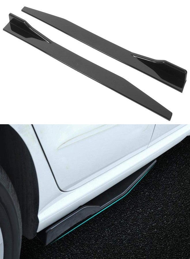 Ymiko Polypropylene Wing Spoiler Side Skirt Winglet Diffuser 2pcs Car Side Skirt Splitter Lip Winglet Diffuser Universal 120cm/47.2in Glossy Black - Image 4