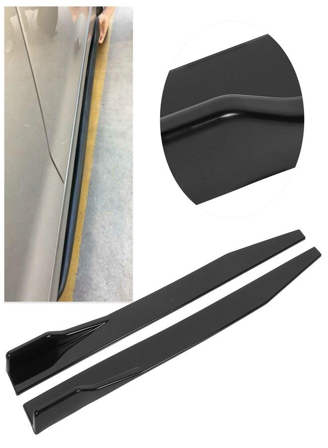 Ymiko Polypropylene Wing Spoiler Side Skirt Winglet Diffuser 2pcs Car Side Skirt Splitter Lip Winglet Diffuser Universal 120cm/47.2in Glossy Black - Image 2