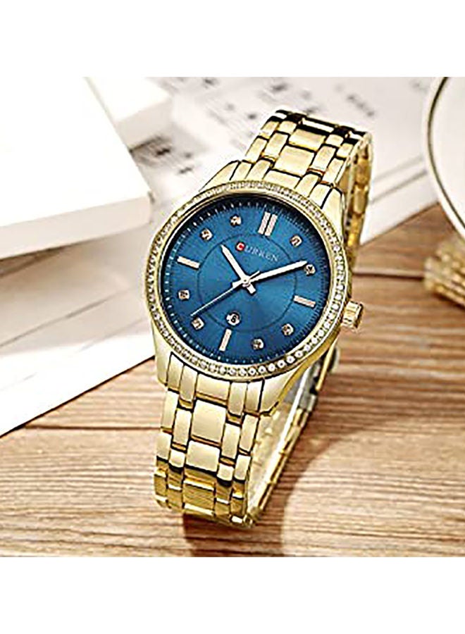 NIBEMINENT Women's Water Resistant Alloy Analog Watch 9010 - 30 mm Gold - Image 3