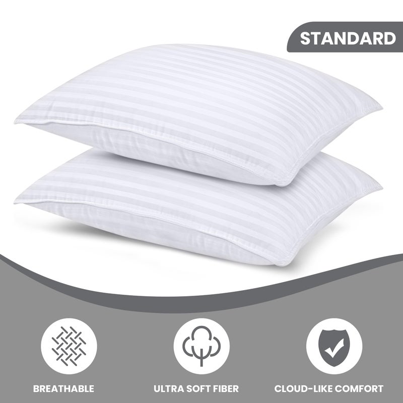 Utopia Bedding Bed Pillows for Sleeping Standard Size (White), Set of 2, Cooling Hotel Quality, for Back, Stomach or Side Sleepers - Image 2