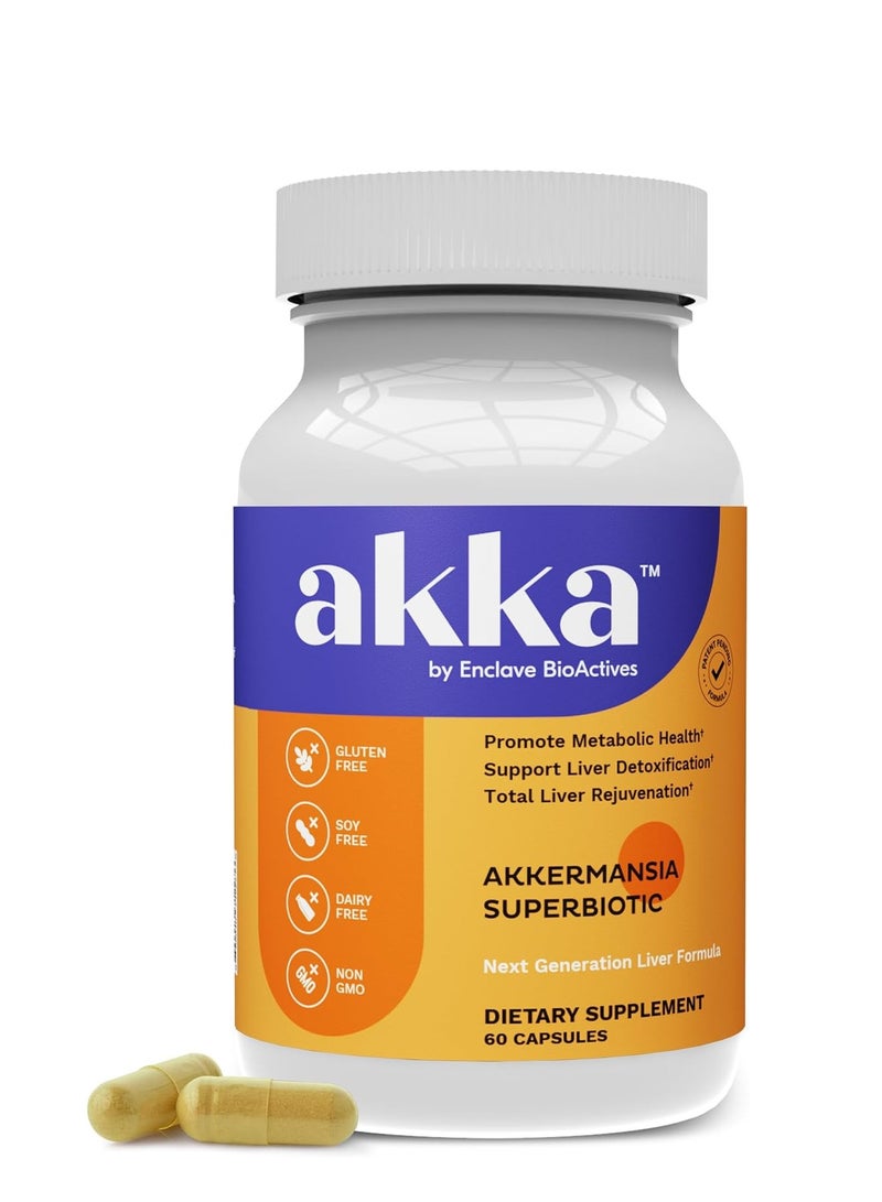 AKKA Premium Liver Cleanse Detox & Repair Superbiotic: Liver Detox, Regeneration, & Restoration Liver Support Supplement with Bioavailable Pasteurized Akkermansia | Vitality | Metabolism | Immunity
