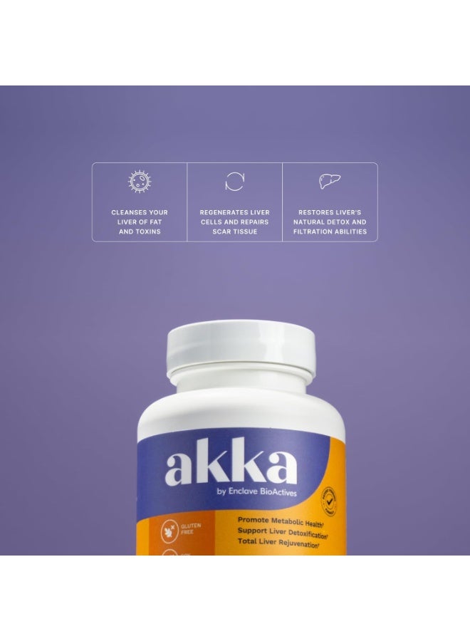 AKKA Premium Liver Cleanse Detox & Repair Superbiotic: Liver Detox, Regeneration, & Restoration Liver Support Supplement with Bioavailable Pasteurized Akkermansia | Vitality | Metabolism | Immunity