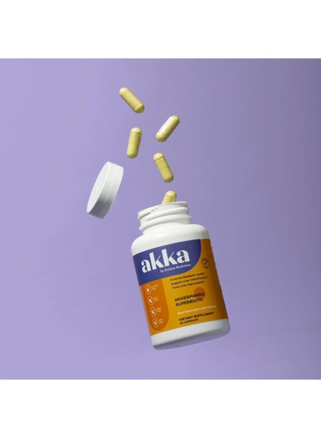 AKKA Premium Liver Cleanse Detox & Repair Superbiotic: Liver Detox, Regeneration, & Restoration Liver Support Supplement with Bioavailable Pasteurized Akkermansia | Vitality | Metabolism | Immunity