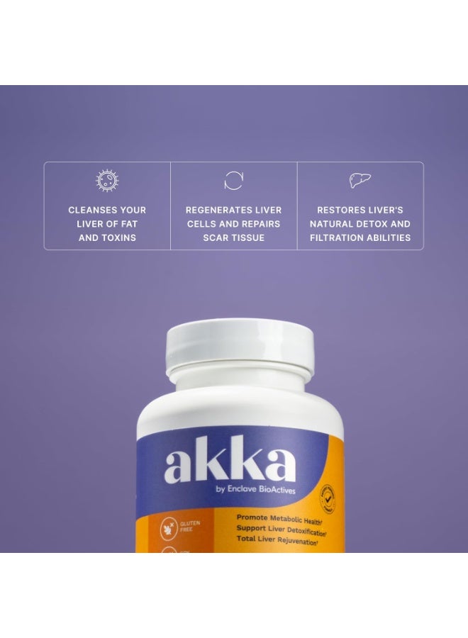 AKKA Premium Liver Cleanse Detox & Repair Superbiotic: Liver Detox, Regeneration, & Restoration Liver Support Supplement with Bioavailable Pasteurized Akkermansia | Vitality | Metabolism | Immunity