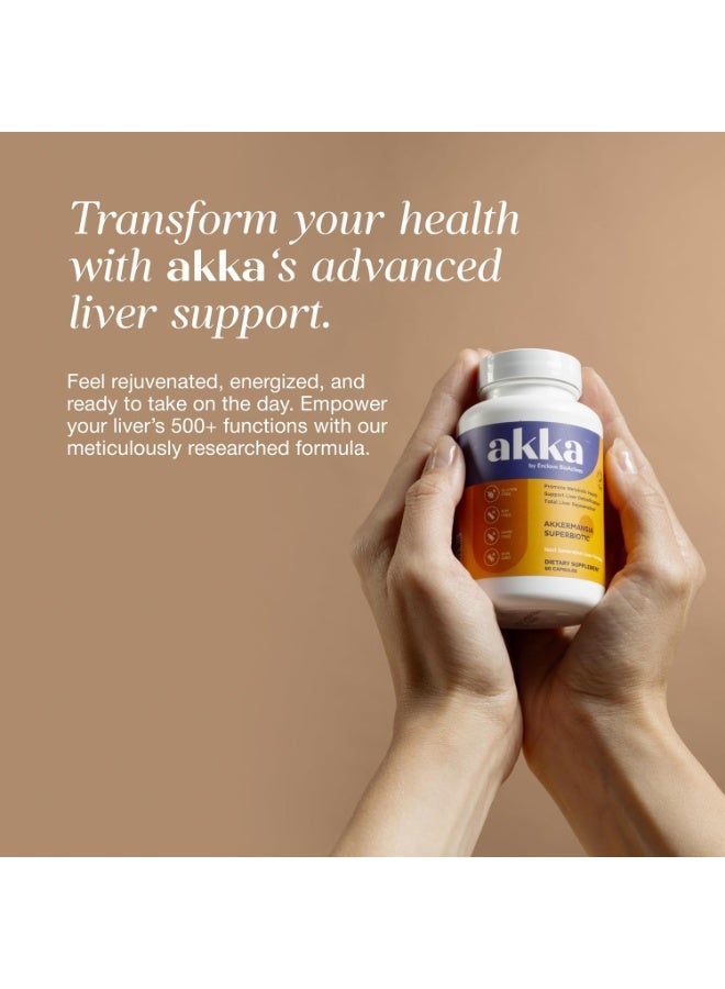 AKKA Premium Liver Cleanse Detox & Repair Superbiotic: Liver Detox, Regeneration, & Restoration Liver Support Supplement with Bioavailable Pasteurized Akkermansia | Vitality | Metabolism | Immunity