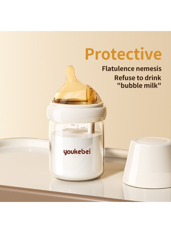 Youkebei 80ML Newborn Glass Baby Bottle Patented Anti-Colic Tube High Borosilicate BPA-Free CPC Certified - Image 1