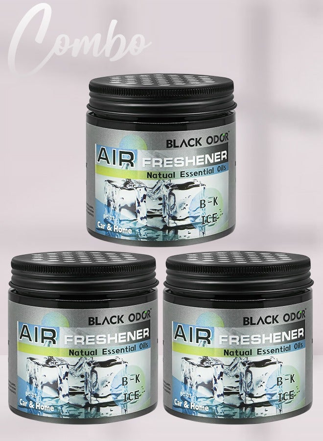 Combo Black ODOR B-K Ice Car Air Freshener 180g 3 Infused with Natural Essential Oils for a Long-Lasting, Invigorating Scent BO-03 2PCS  - Image 1