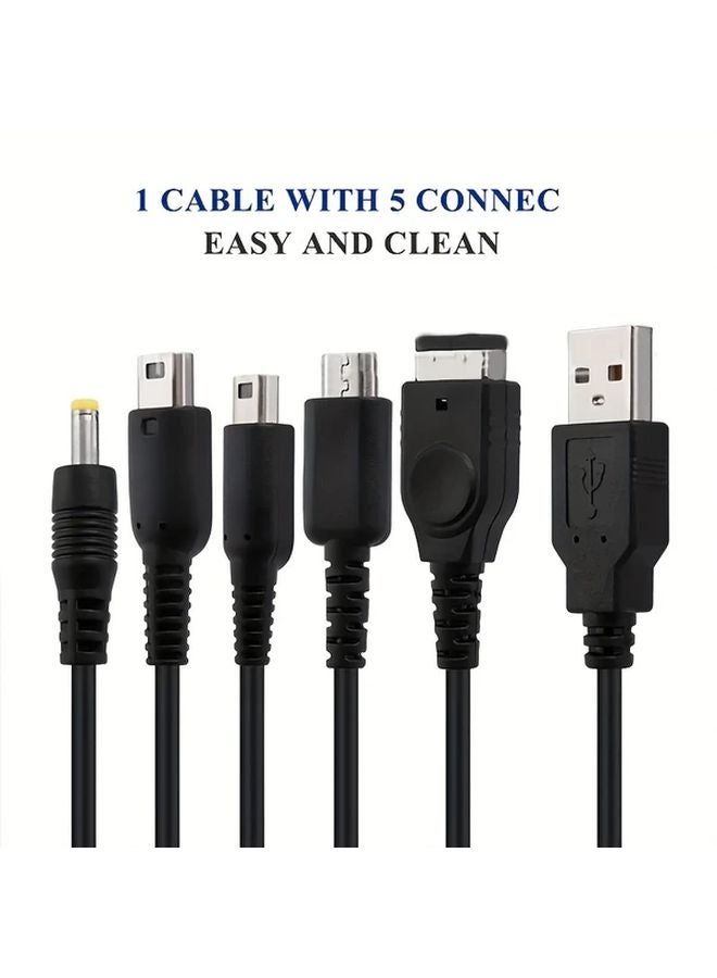 كابل شحن USB 5 في 1 بطول 3.9 قدم لأجهزة SP و3DS وNDSLITE وWII U وPSP وGBASP وNDSi - Image 4
