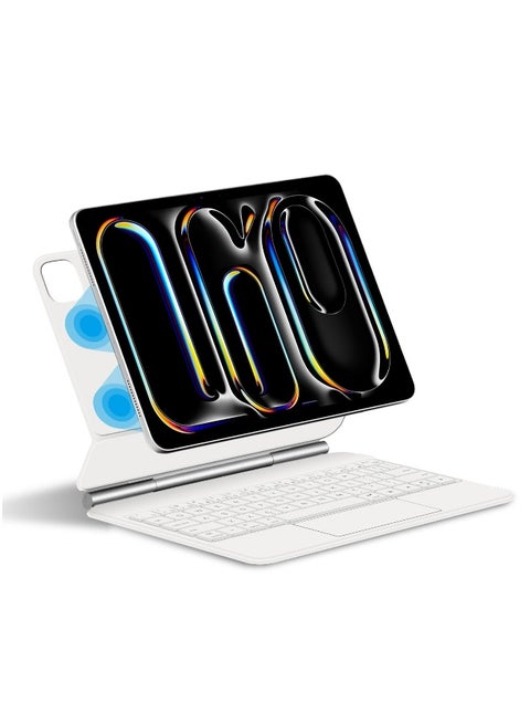 For iPad Pro 13-inch (M4) 2024 Magnetic Keyboard Case, Multi-Touch Trackpad Keyboard Case, Wireless Backlit Keyboard, Easy-to-Adjust Floating Stand
