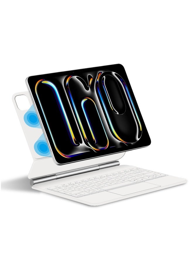 For iPad Pro 13-inch (M4) 2024 Magnetic Keyboard Case, Multi-Touch Trackpad Keyboard Case, Wireless Backlit Keyboard, Easy-to-Adjust Floating Stand