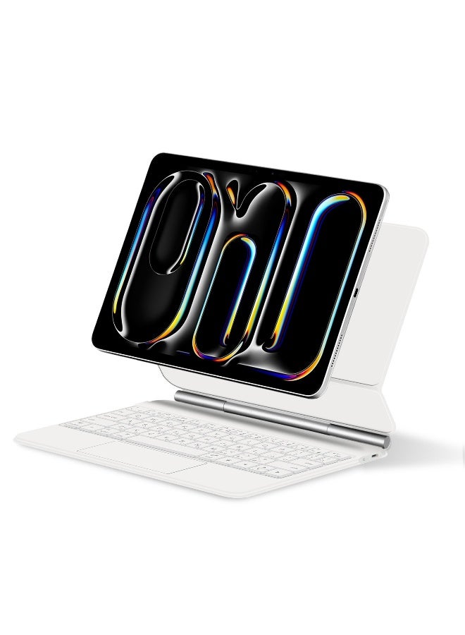 For iPad Pro 13-inch (M4) 2024 Magnetic Keyboard Case, Multi-Touch Trackpad Keyboard Case, Wireless Backlit Keyboard, Easy-to-Adjust Floating Stand