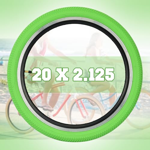 BALINGE 20 x 2.125 Bike tire 2 Pack 20 Kids Folding Replacement Tires Fits Most Kids Bikes,BMX Tires 20 inch,Green - Image 2