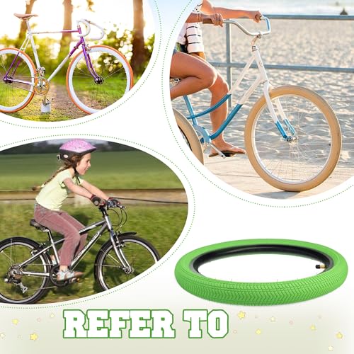 BALINGE 20 x 2.125 Bike tire 2 Pack 20 Kids Folding Replacement Tires Fits Most Kids Bikes,BMX Tires 20 inch,Green - Image 4
