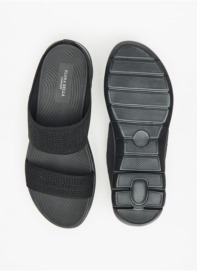 Flora Bella By Shoexpress Women's Textured Slip-On Sandals Ramadan Collection  - Image 4