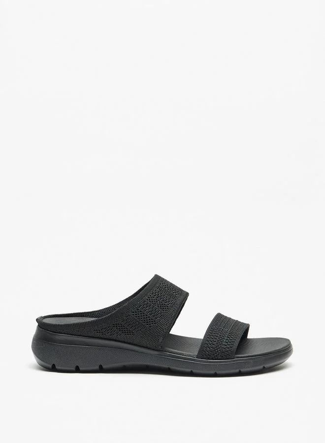 Flora Bella By Shoexpress BLACK Flora Bella Textured Slip-On Comfort Sandals for Women | Best Price UAE