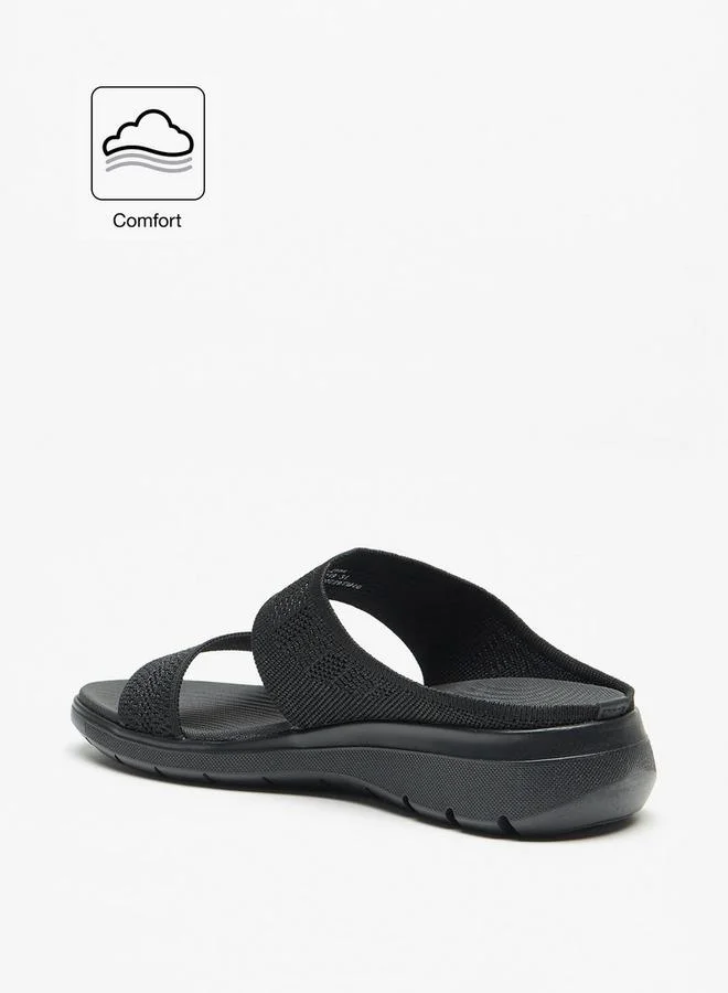 Flora Bella By Shoexpress BLACK Flora Bella Textured Slip-On Comfort Sandals for Women | Best Price UAE