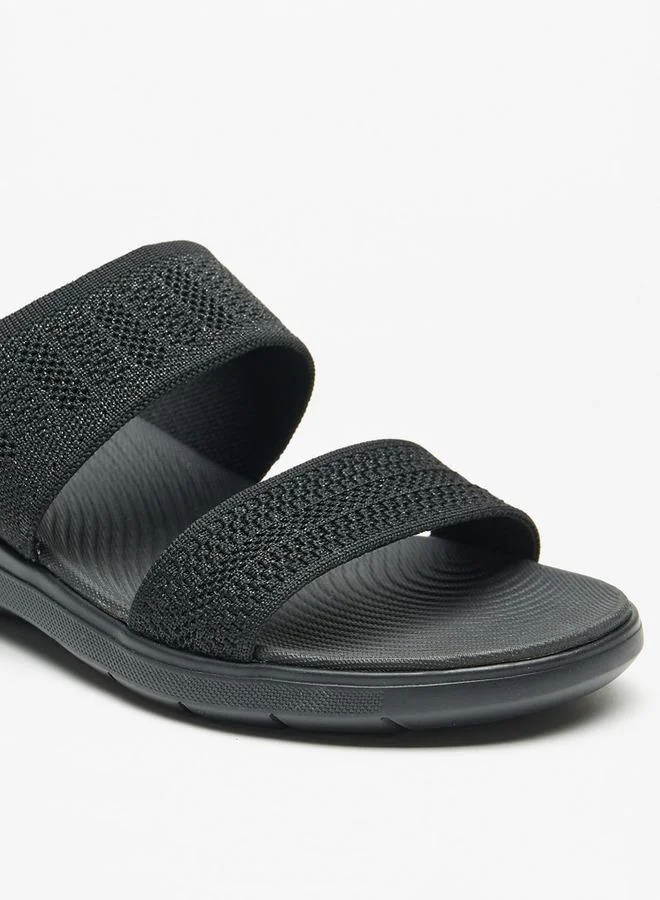 Flora Bella By Shoexpress BLACK Flora Bella Textured Slip-On Comfort Sandals for Women | Best Price UAE